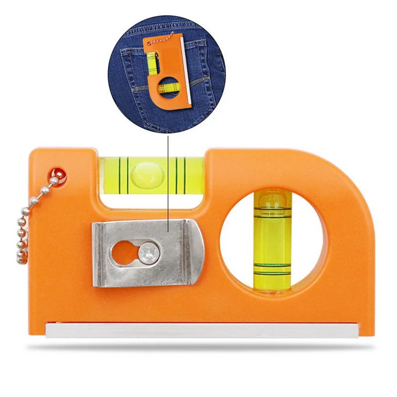 2 в 1 мини-пузырьковый уровень с магнитным карманом из АБС-пластика брелок для