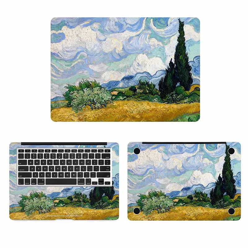 Пшеничное поле Ван Гог масляной живописи ноутбука Наклейка на MacBook Pro Air retina 11 12 13 15 дюймов Mac полное покрытие кожи ноутбука - Цвет: ACD side
