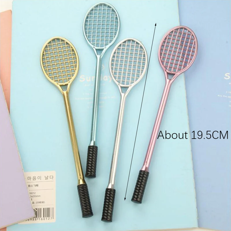 

1PCS Badminton Racket Gel Pen Black Blue Ink Needle Tip Color Pen 0.5mm Writting Office Stationery School Supplies