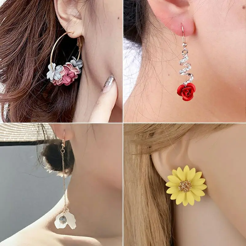 Новые милые Длинные висячие серьги Модные Симпатичные с подвеской в виде цветка
