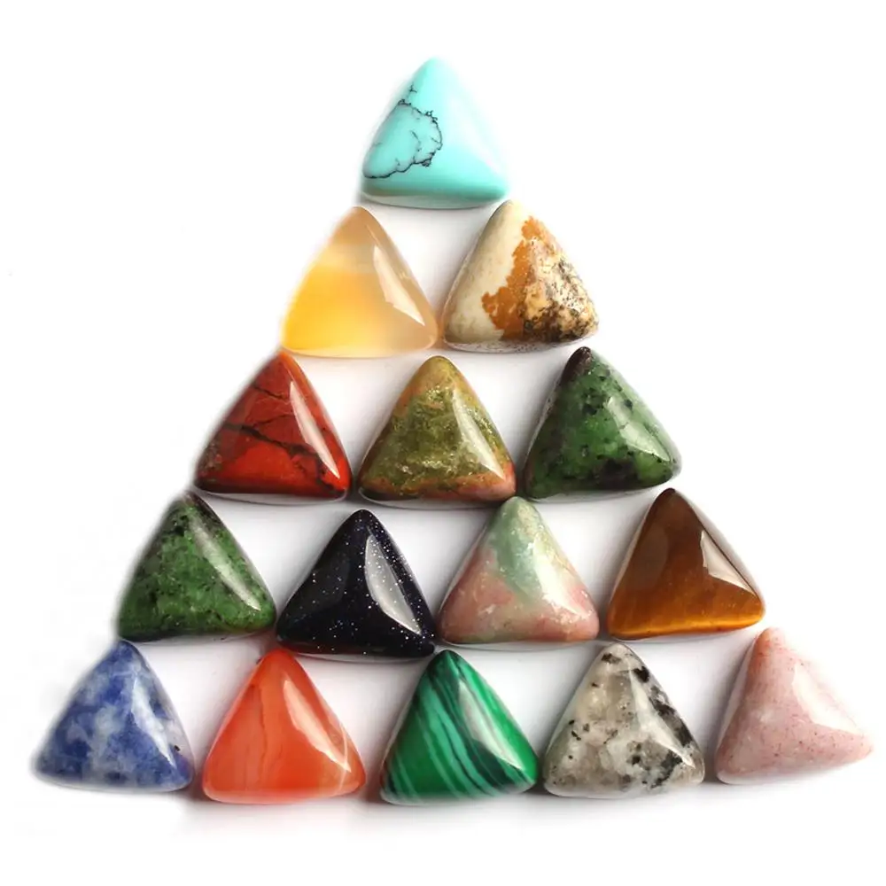 10mm Triangle 10pcs Натуральный Камень Бисер Смешанные овальные круглые Треугольники квадратный кабошон в форме слезки бусины для самостоятельного изготовления ювелирных изделий Кольцо 10/20 штук - Цвет: 10mm Triangle 10pcs
