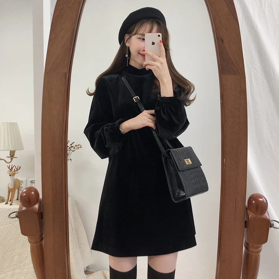 

Elegant Black Long Sleeve Dresses Women Classy Vestidos Mujer Slim Dress fashion Sexy Vintage Mini Gothic Empire Dress New 2022