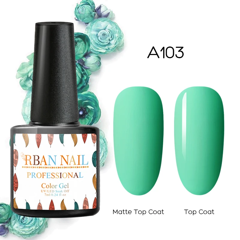M30103 RBAN NAIL 7 мл УФ-гель для ногтей чистый цвет Полупостоянный замачиваемый гель лак для ногтей маникюрный лак матовый верхний слой - Цвет: M30103