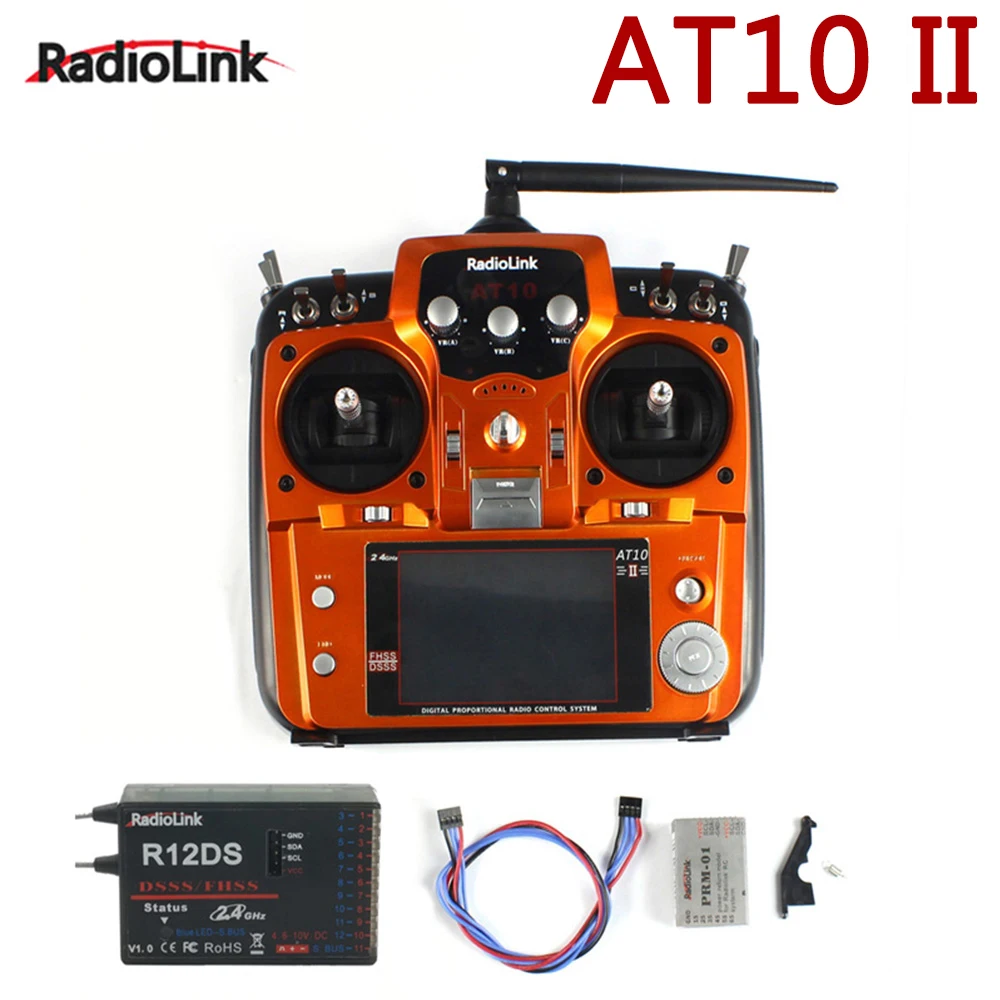 Оригинальный RadioLink AT10 II 2 4 Ghz 12CH RC передатчик с R12DS ресивер PRM 01 Аккумулятор для