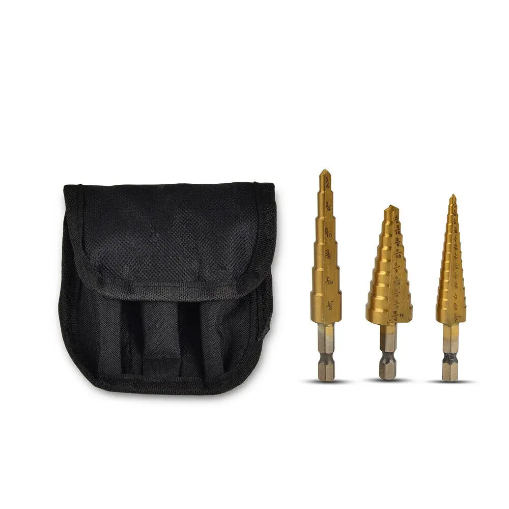 3 шт. набор сверл стальное титановое нитридное покрытие шаг быстрое изменение 1/4