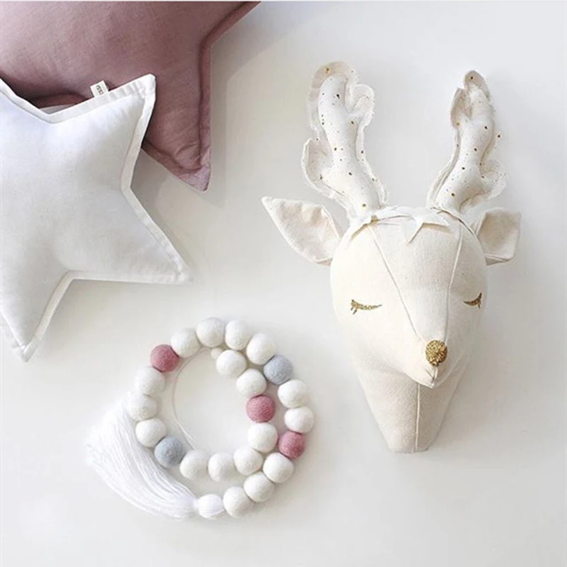 Единорог/олень мягкие игрушки 3D головы животных Настенный декор подвесной