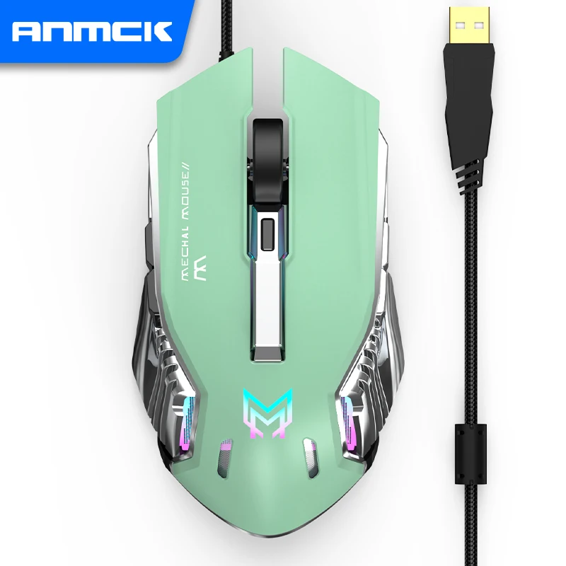 Регулируемая Проводная оптическая светодиодная компьютерная мышь Anmck Pro для