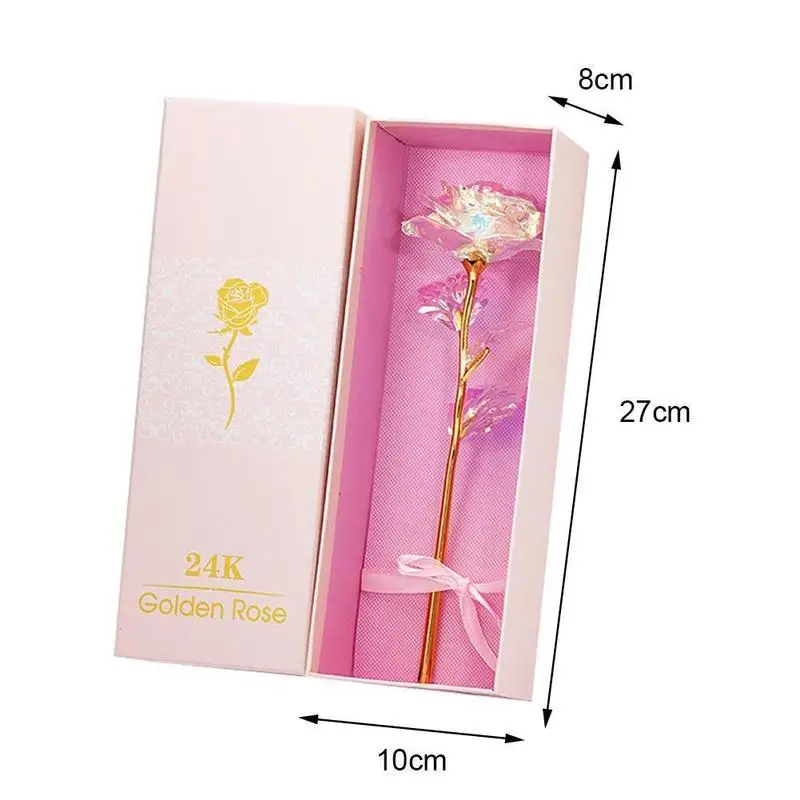 

24K Gold Foil Rose Rose Artificial Flower Valentine's Color Gift Rose Box Flower Gift High Quality Day Artificial L5V8