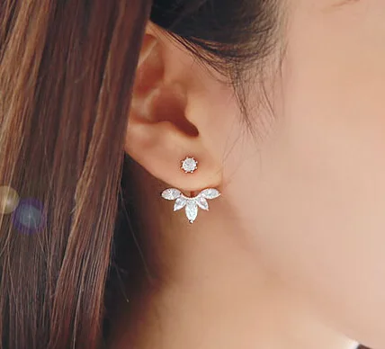 New Crystal Flower Stud Earrings For Women Fashion Simple Ear stud Earing | Украшения и аксессуары
