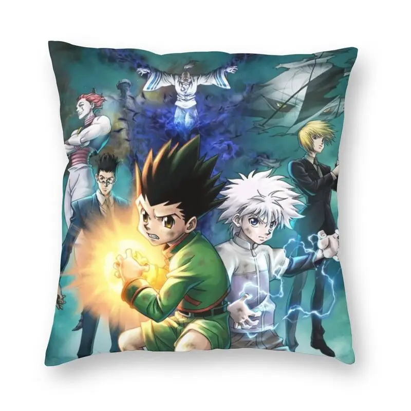 

Power Hunter And Team Cushion Cover 45x45cm Decoration Print Hunter x Hunter Anime Throw Pillow for Living Room Double Side