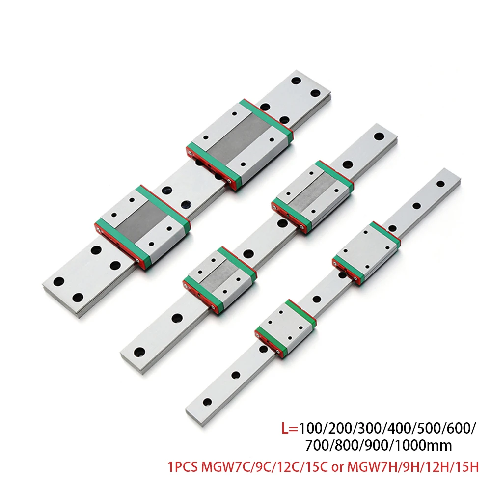 

MGW7 MGW12 MGW9 MGW15 L 100 200 500 600 800mm miniature linear rail slide 1pc MGW9 linear guide 1pc MGW9H carriage CNC 3D print