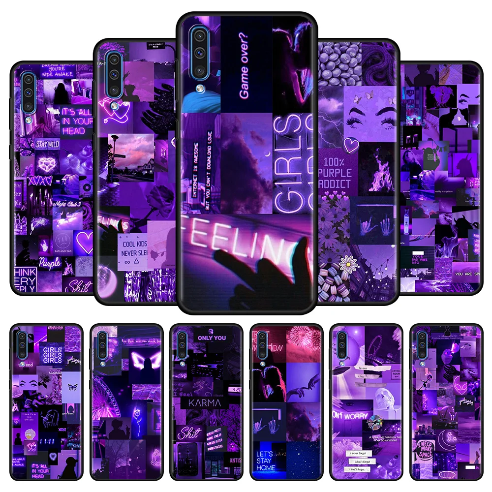 

Phone Cover For Samsung A70s A60 A50s A90 A80 A70 A50 A40 A30s A30 A20s A20e A20 A10s A10e A10 Shell Purple Love Aesthetic Art