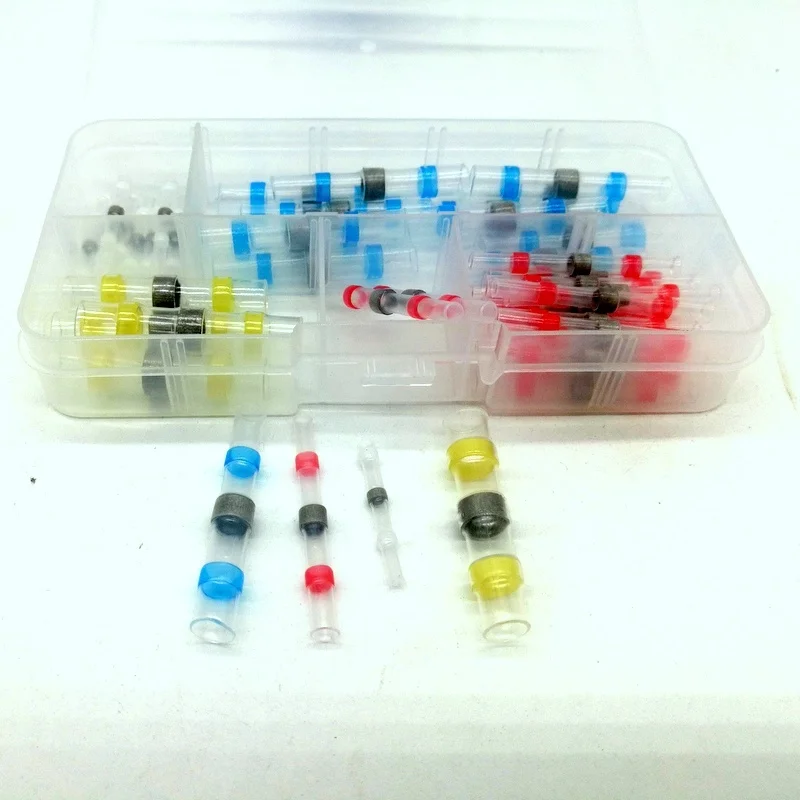 50pcs Solder waterproof Heat Shrink Butt Connector Splice Soldering Electrical Wire Cable Crimp Terminal Kit | Обустройство дома