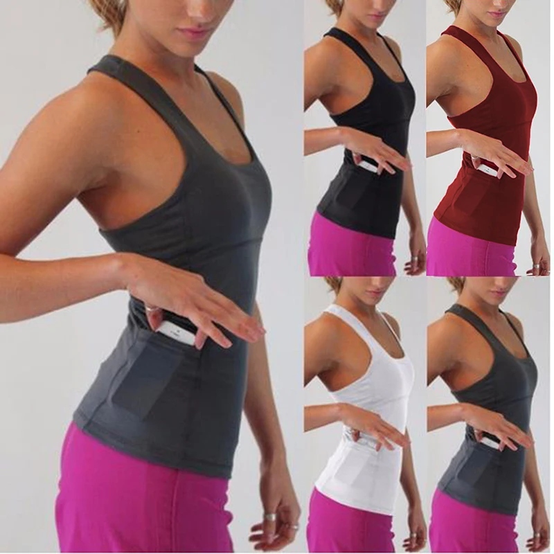 

NEW Women Sleeveless T-Shirts Workout Tank Top Solid Gym Sportswear Fitness Jogging Camisole Tops Ladies Running Vest