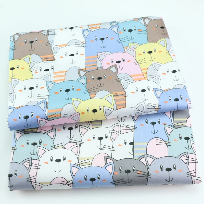 

Lovely Cat Pure cotton Fabric For DIY baby bag sleeping bag baby cover Bed Sheet material