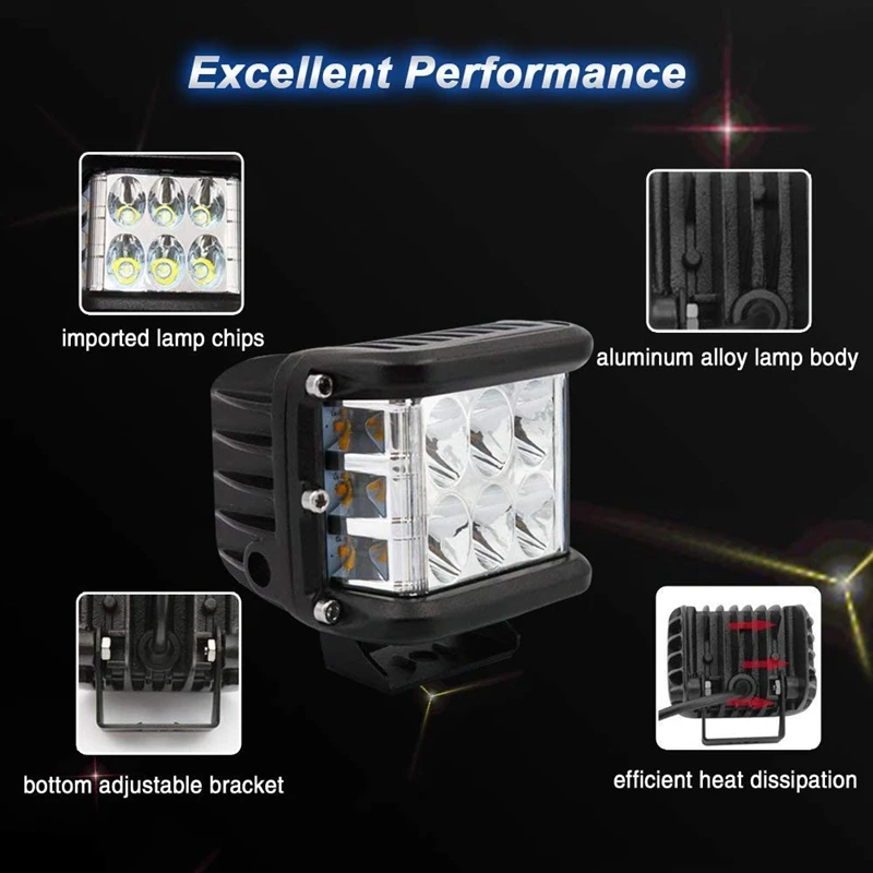 4 дюйма боковые шутер светодиодный светильник с 2 шт. рабочий панели 60W стручки