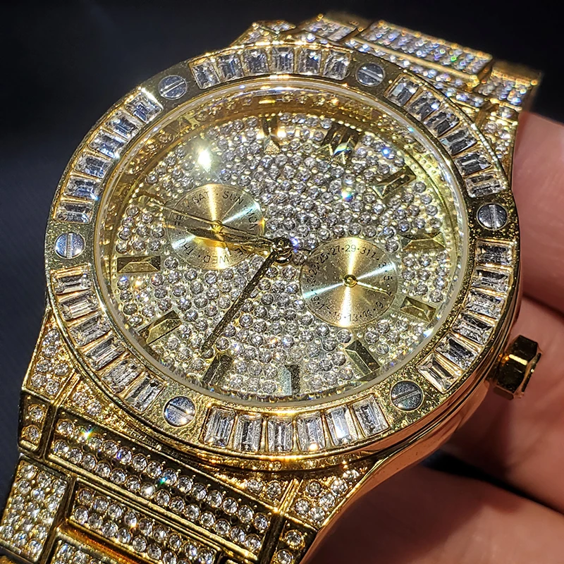 

44mm New Design Men Watch Luxury Sapphire Crystal Male Quartz Watches Chronograph Waterproof Stainless Steel Analog Wristwatch