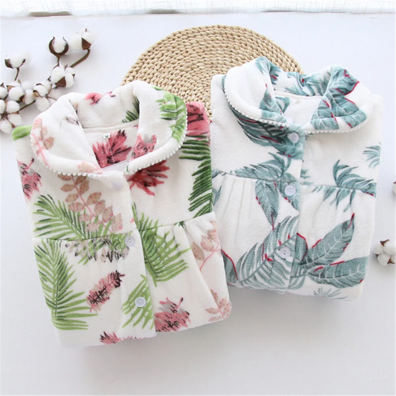 Утепленная Пижама Женский костюм с длинными рукавами теплая зимняя женская