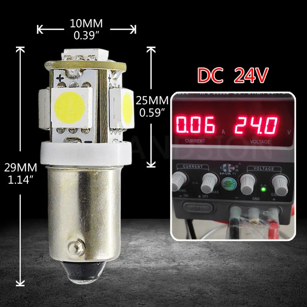 2 шт. Автомобильные светодиодные лампы 24 В BA9S/T4W BAX9S H6W BAY9S H21W с 5SMD 5050 | Автомобили и