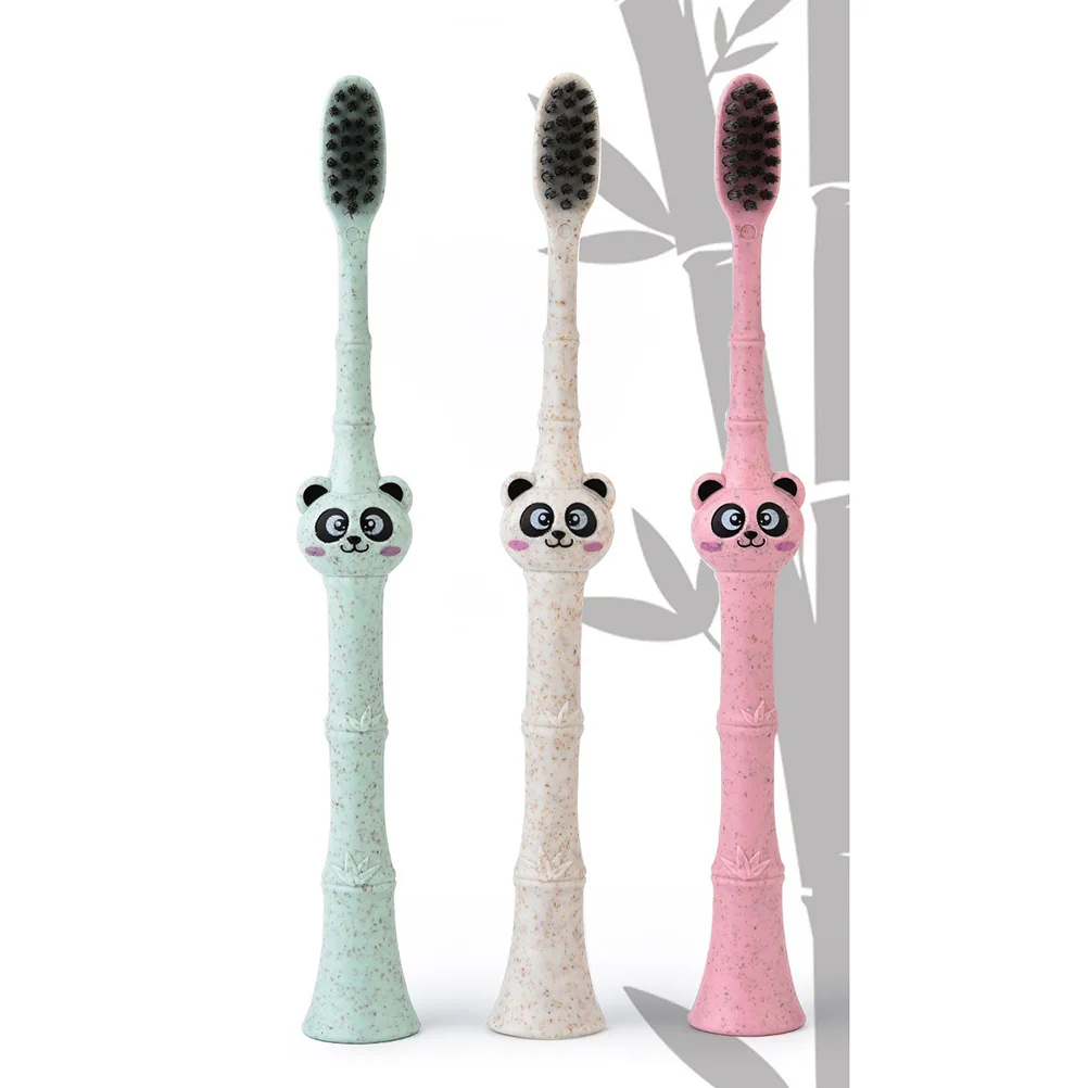 

3pcs Children's Cartoon Toothbrush Eco-friendly Wheat Fiber Toothbrush With Joints(Random Color)