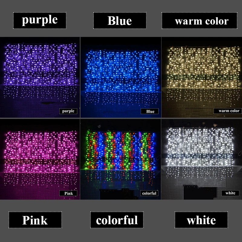 

3x3m LED Icicle String Lights Christmas Fairy Lights Garland Outdoor Home Wedding/Party/Curtain/Garden Decoration Fairy Lights