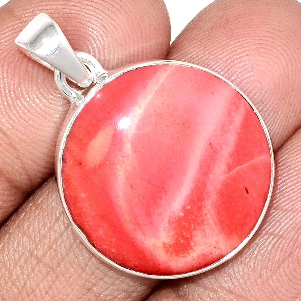 

Genuine AUSTRALIAN PINK OPAL Pendant 925 Sterling Silver, Total Length : 34.5 mm, AP6936