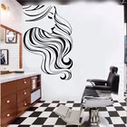 Барбершоп виниловые наклейки на стену парикмахерские студийные наклейки для девочек украшения для стрижки красивые фрески съемные O68