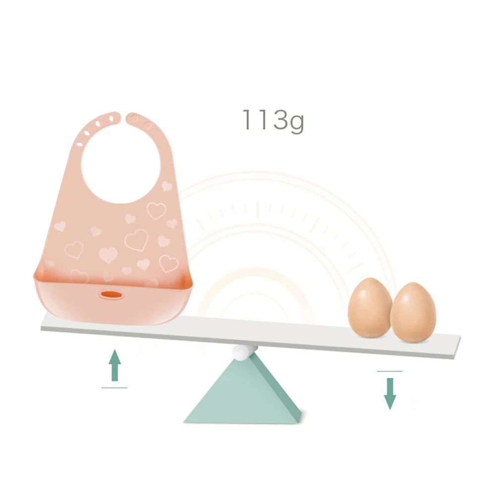 

Fashionable silicon Baby Bib with Adjustable Neck Fasteners Large Deep Pocket Bibs for Infant Baby Bibs Newborn Feeding Cloth