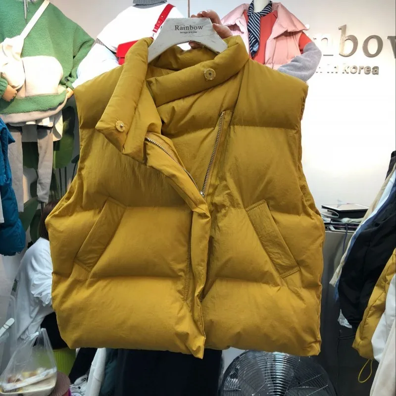 

Autumn Winter Ultra Light Parka Vest Women Windproof Sleeveless Lightweight Waistcoat Warm Fashion Female Vest Gilet Femme Color