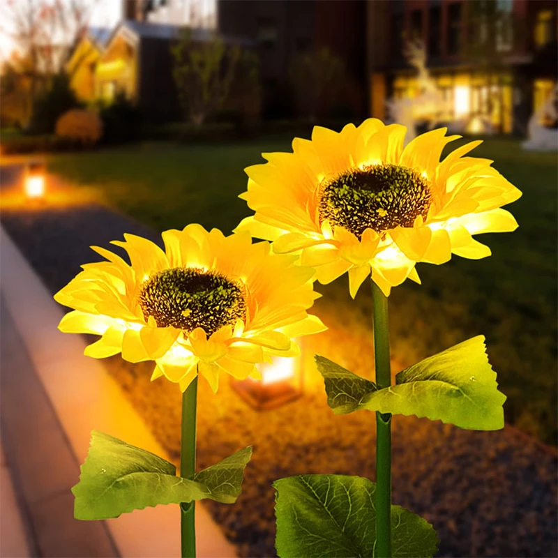 

Garden Lights Solar Led Light Outdoor Street Garland Lawn Sunflower Solar Powered Lamp for Porch Fence Balcony Patio Decoration