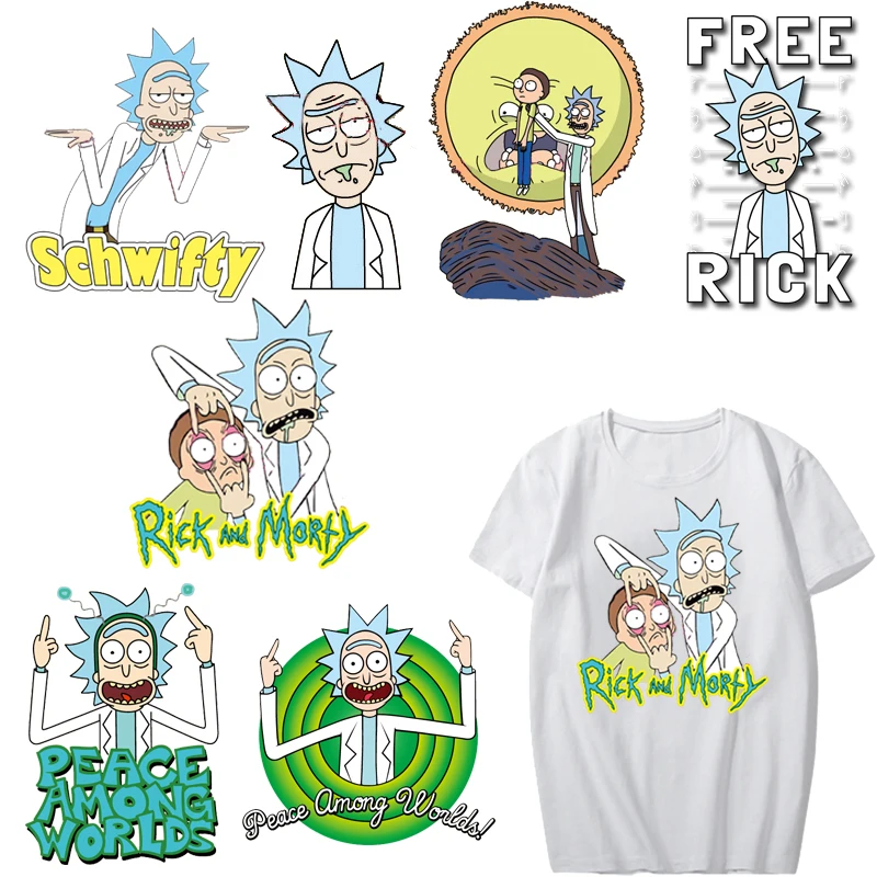 Рик патч железо на переводе письмо Морти патчи для детской одежды Сделай Сам