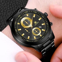 80 hot sales wristwatch big dial stainless steel alloy men steel strap simple wristwatch for gifts