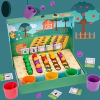 kids toys wooden farm vegetables fruits color classification cup family toys parent child interactive educational wooden toys