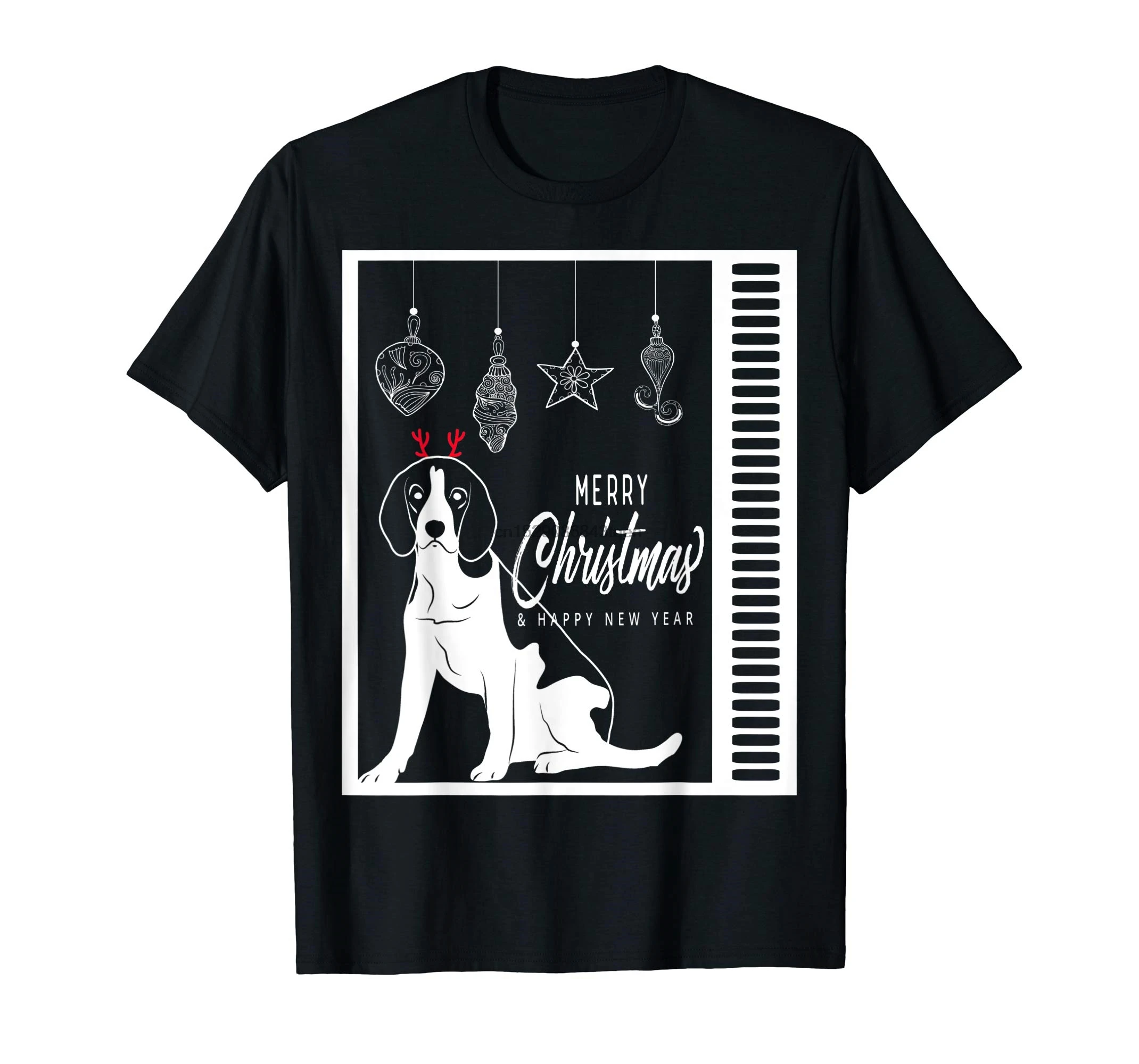 Футболка с заячьими ушками в рождественском стиле 2020 Футболка-Мужская