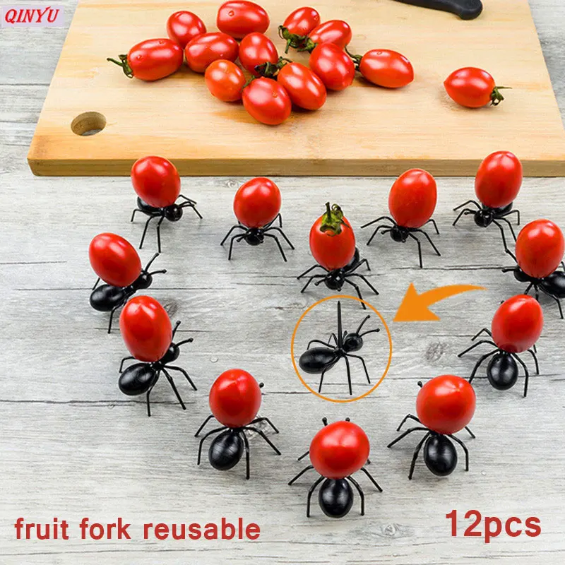 12 шт./компл. вилка для фруктов многоразовая быстрая посуда используемая