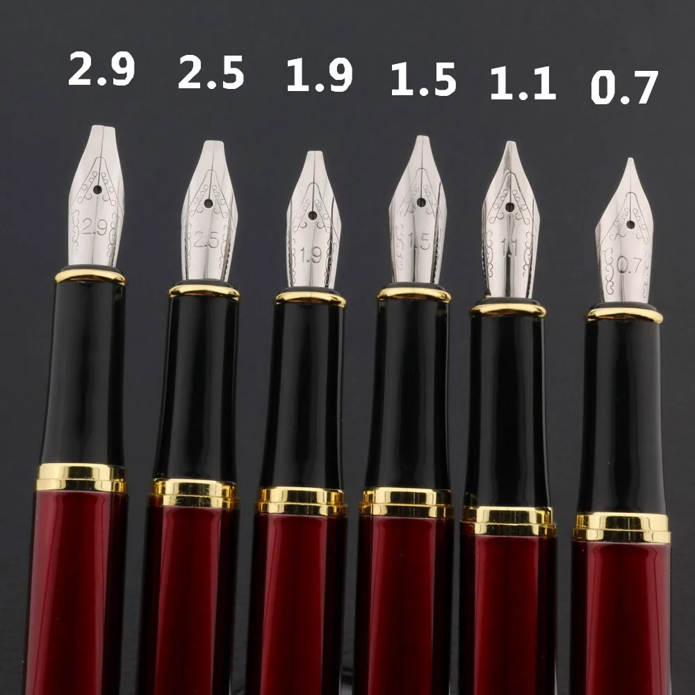 Ручка перьевая классическая красная/Золотая 338 Утконос параллельная в