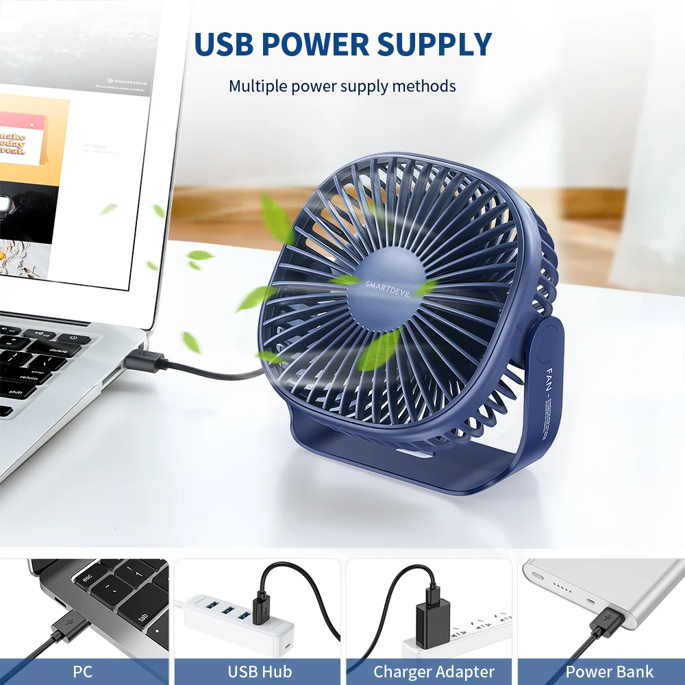 smartdevil portable dc 5v small desk usb cooler cooling fan 3 speed usb mini fans operation super mute silent for pc power bank free global shipping