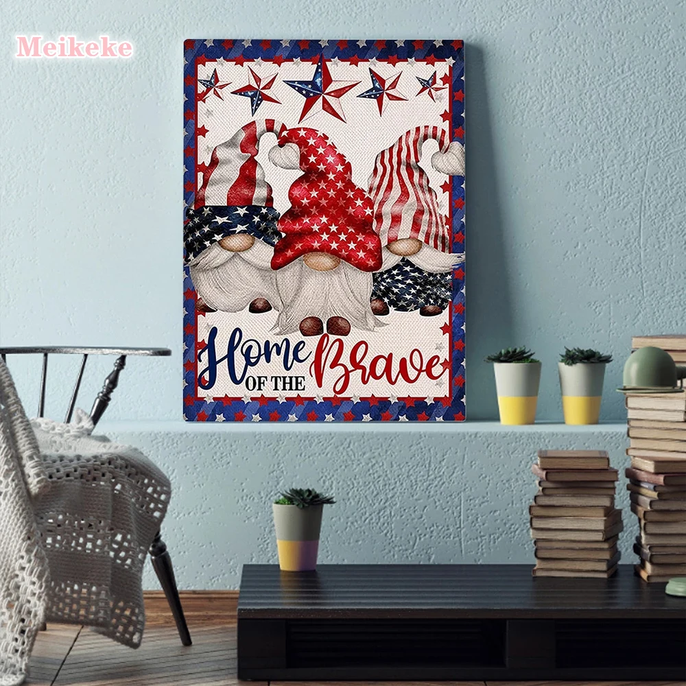 

5D DIY Diamond Painting Kits Gnome Full Round Drill Rhinestone Mosaic Cartoon Art Picture Handmade Crafts Home Living Room Decor