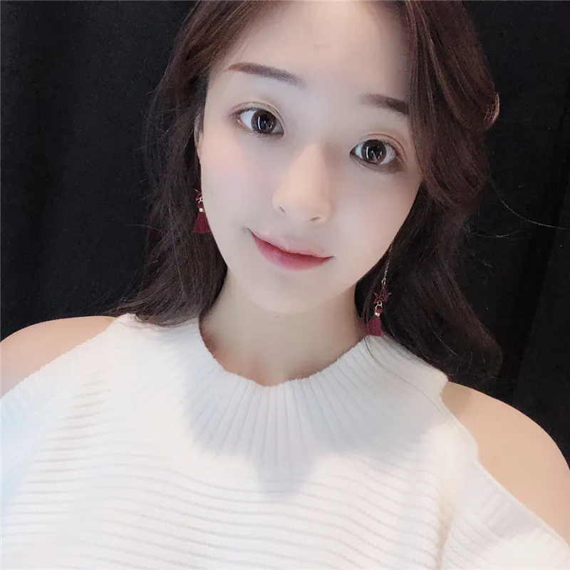 2019 новые темпераментные винно-красные бумажные краны кисточки Асимметричные