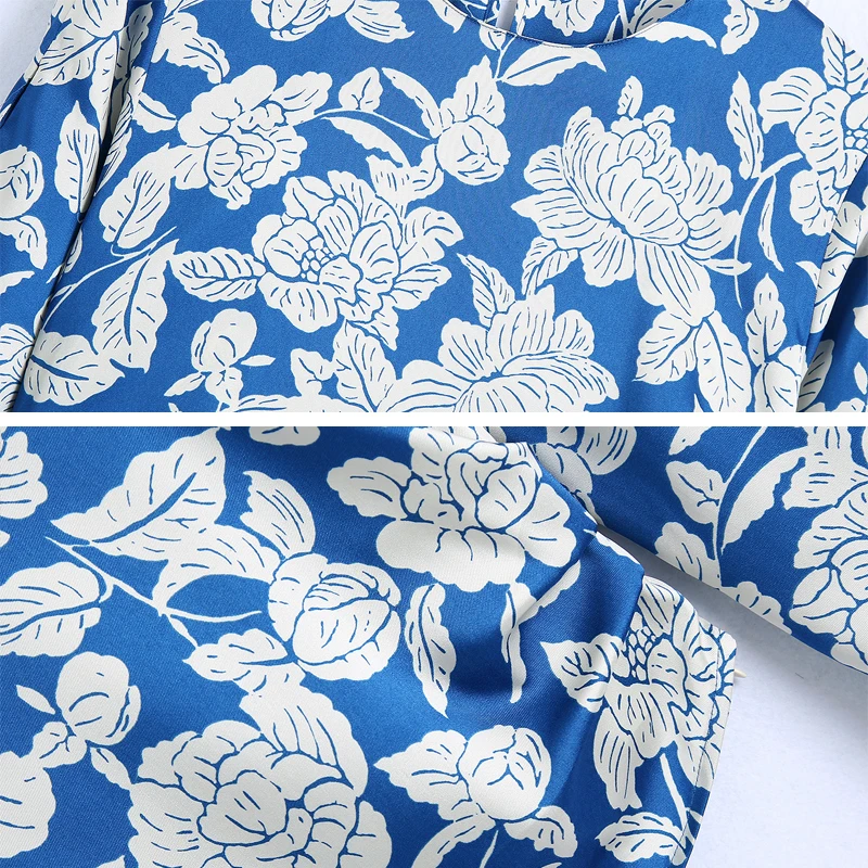 

Casual Women Stain Floral plrint Tops Spring Summer 2021 New Ruched Long sleeve Female Shirt Blouse Ladies Loose YNZZU 1T058