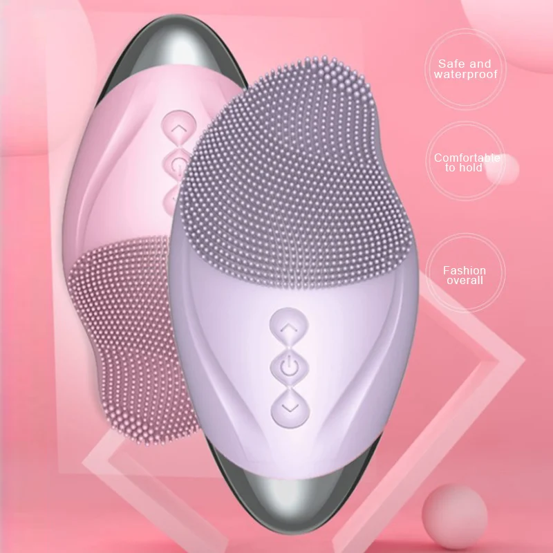 

2 In 1 Ultrasonic Massager EMS Electric Facial Cleansing Brush Silicone Rotating Face Deep Cleaning Skin Cleanser Exfoliation