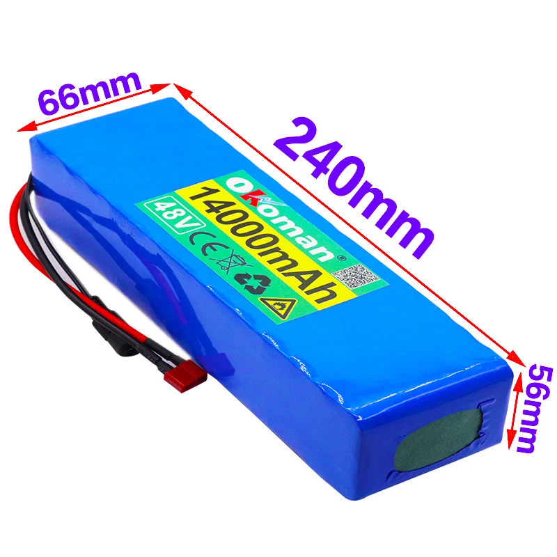 48V 14Ah 1000watt 13S3P Lithium Ion Battery Pack For MH1 54.6v E-bike Electric Bicycle Scooter With 25A Discharge BMS | Электроника