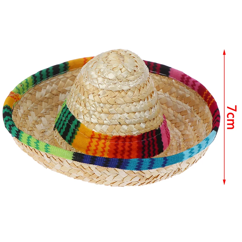 1pc random color Мини-шляпа сомбреро для собак, соломенная шляпа для собак, пляжные вечерние соломенные шляпы для собак, Гавайский стиль, шапка для собак, забавные аксессуары - Цвет: 1pc random color