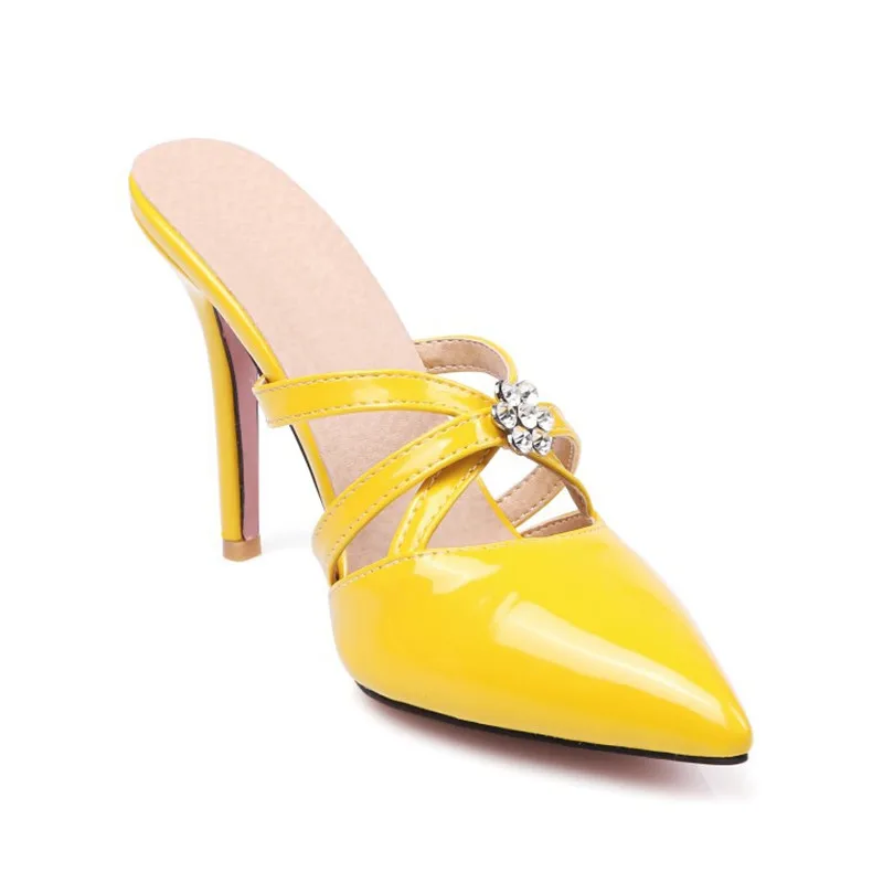 Женские туфли лодочки на очень высоком каблуке Слиперы с Стразы красной подошвой