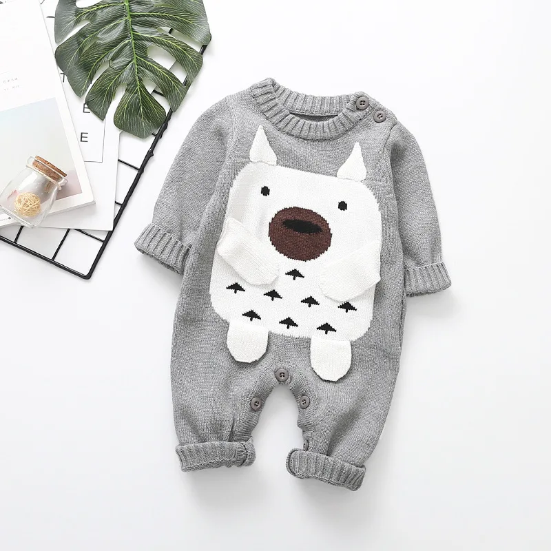 

Baby Rompers Set Newborn Novelty Owl Jumpsuit Overall Long Sleeve Baby Boys Autumn Clothes Knitted Girls Baby Casual Clothes