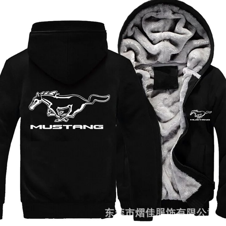 

NEW For MUSTANG Fleece Cotton Coats Liberalism Winter Zipper Print Mens Hoodies Jacket MC Thicken Sweaterwear