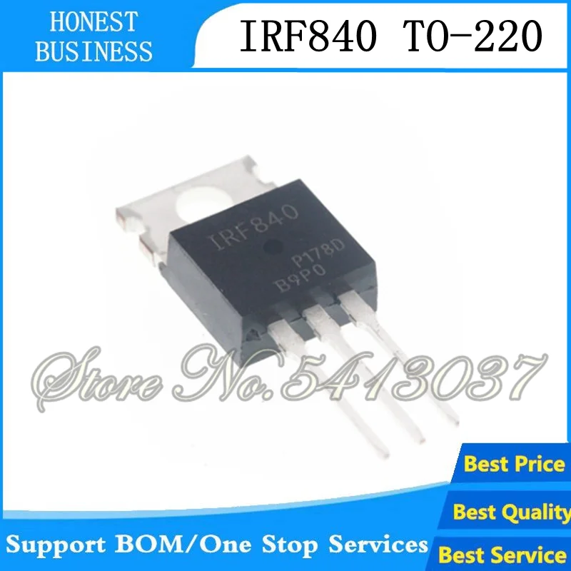 100 шт./лот IRF840 IRF840PBF IRF840N N Channel Power MOSFET TO 220|Аксессуары для наушников| |