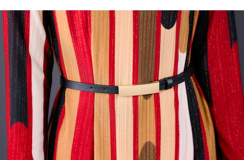 

Plus Size Women Dress Elegant Long Sleeve Ladies Dresses Striped Vestidos De Fiesta De Noche Long Sleeve Robe Longue Femme