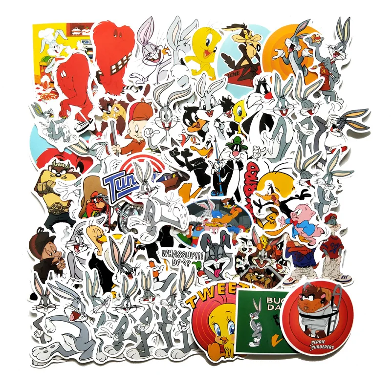 

50pcs Cartoon rabbit Sticker For DIY Luggage Laptop Skateboard Car Decor Funny Sticker