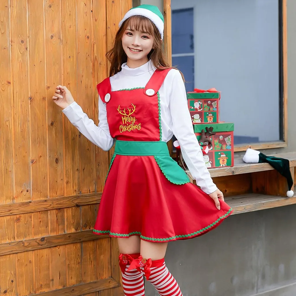 HSU 2019 горячая Распродажа Женская рождественская форма костюм зимняя